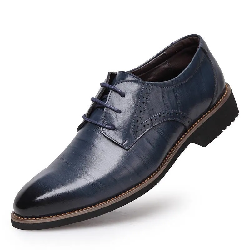 100% Genuine Leather Mens Dress Shoes, High Quality Oxford Shoes For Men, Lace-Up Business Men Shoes, Men Wedding Shoes