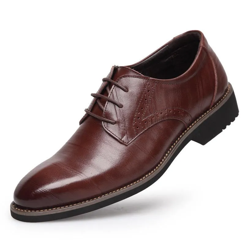 100% Genuine Leather Mens Dress Shoes, High Quality Oxford Shoes For Men, Lace-Up Business Men Shoes, Men Wedding Shoes