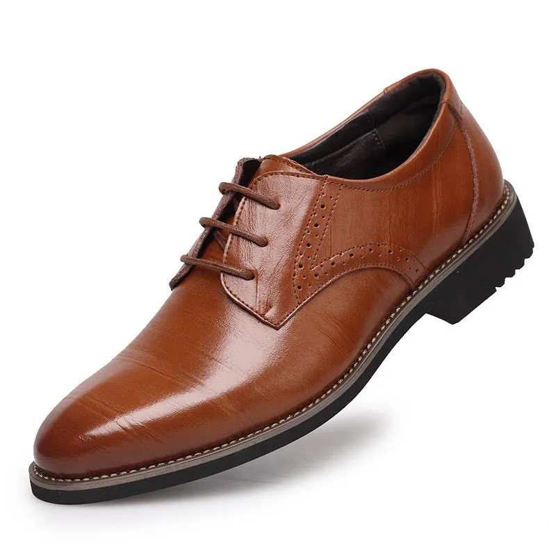 100% Genuine Leather Mens Dress Shoes, High Quality Oxford Shoes For Men, Lace-Up Business Men Shoes, Men Wedding Shoes