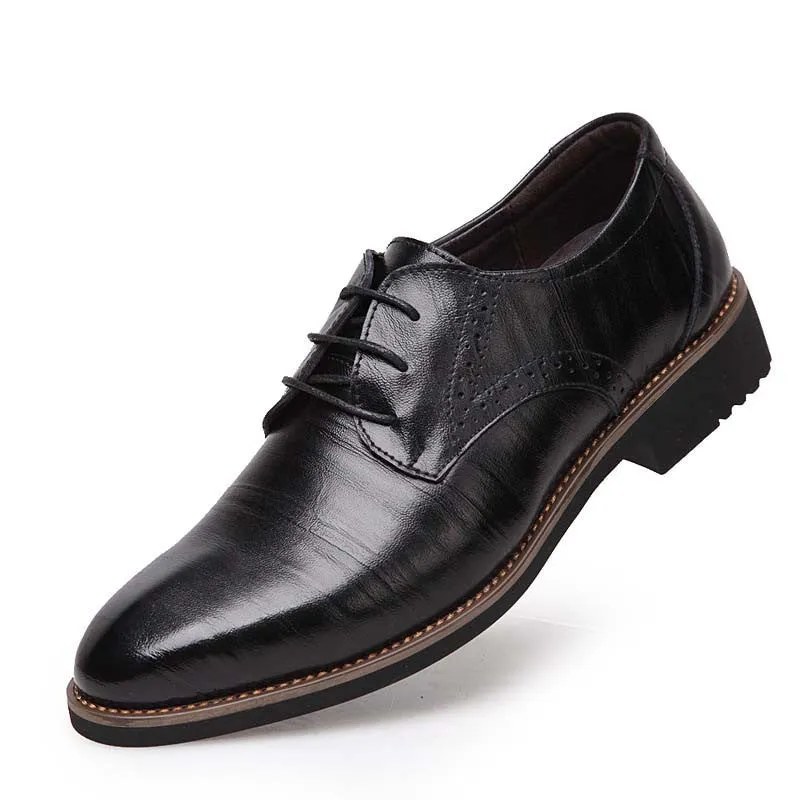 100% Genuine Leather Mens Dress Shoes, High Quality Oxford Shoes For Men, Lace-Up Business Men Shoes, Men Wedding Shoes