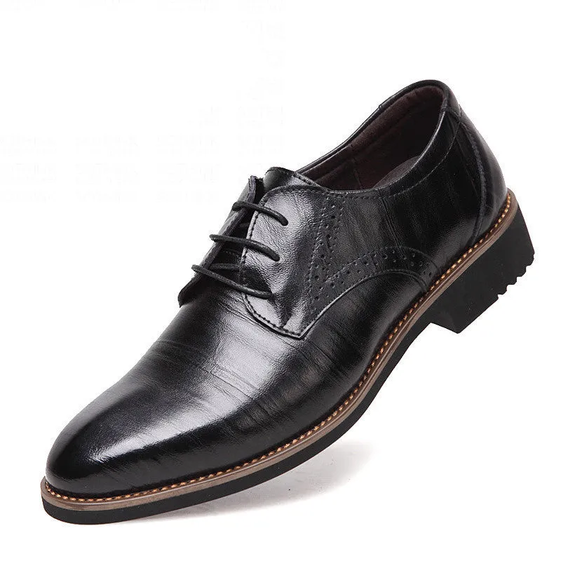 100% Genuine Leather Mens Dress Shoes, High Quality Oxford Shoes For Men, Lace-Up Business Men Shoes, Men Wedding Shoes