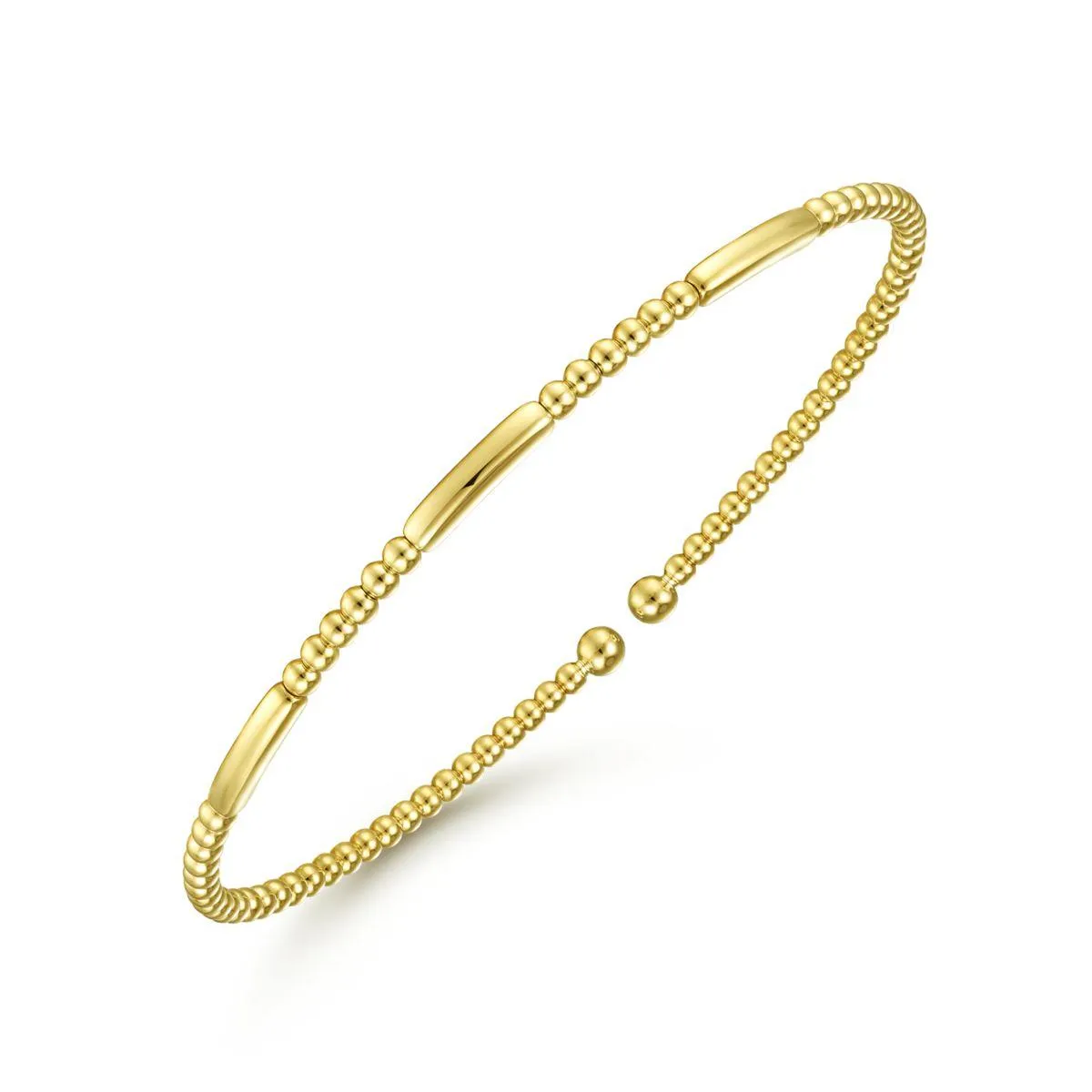 14KT yellow gold bujukan beaded bangle bracelet