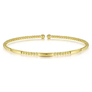 14KT yellow gold bujukan beaded bangle bracelet