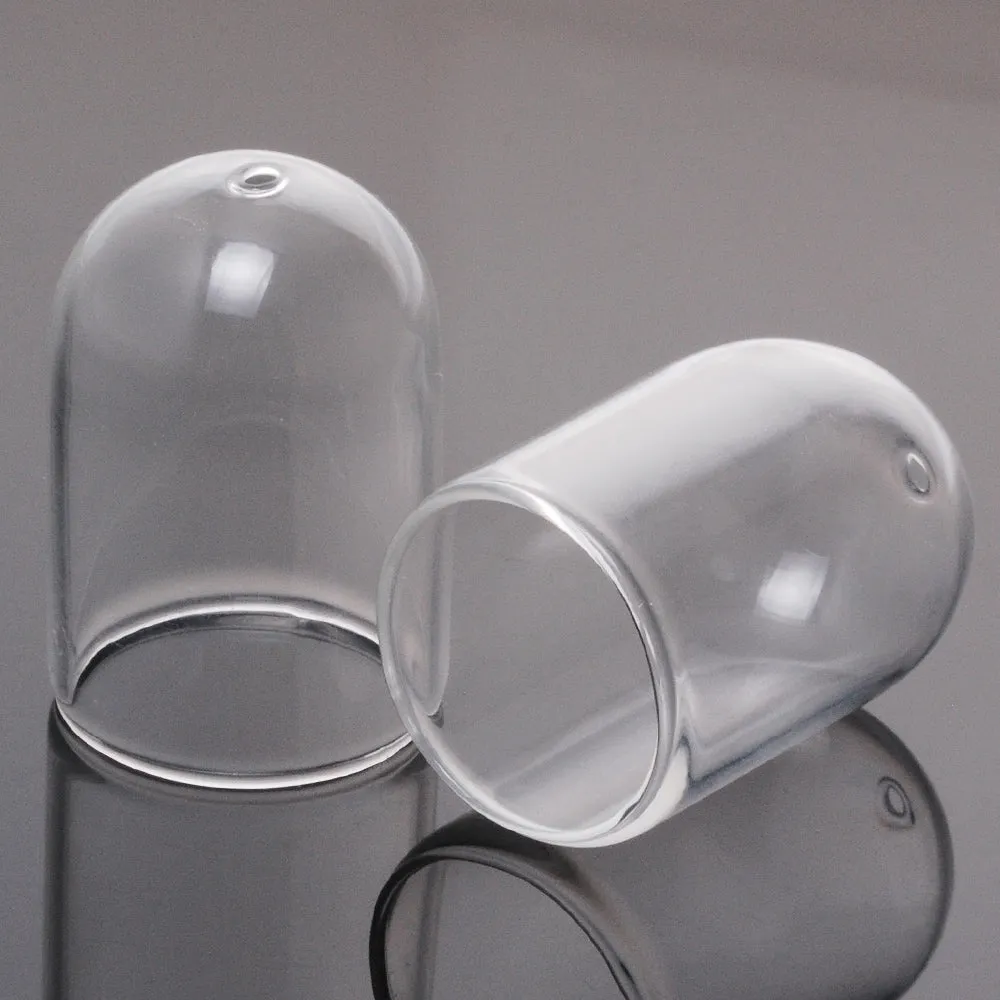 25*38mm Round straight glass,Perforated glass,White & Clear Glass Fittings for jewelry making,inner size 22mm,10pcs/lot
