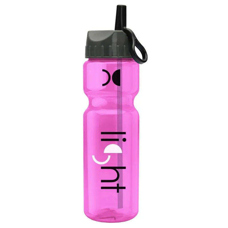 28 oz Champion Transparent Bottle w/ Flip Straw Lid