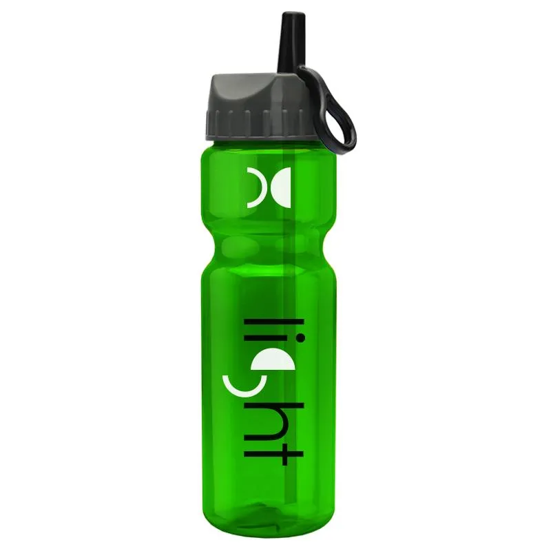28 oz Champion Transparent Bottle w/ Flip Straw Lid