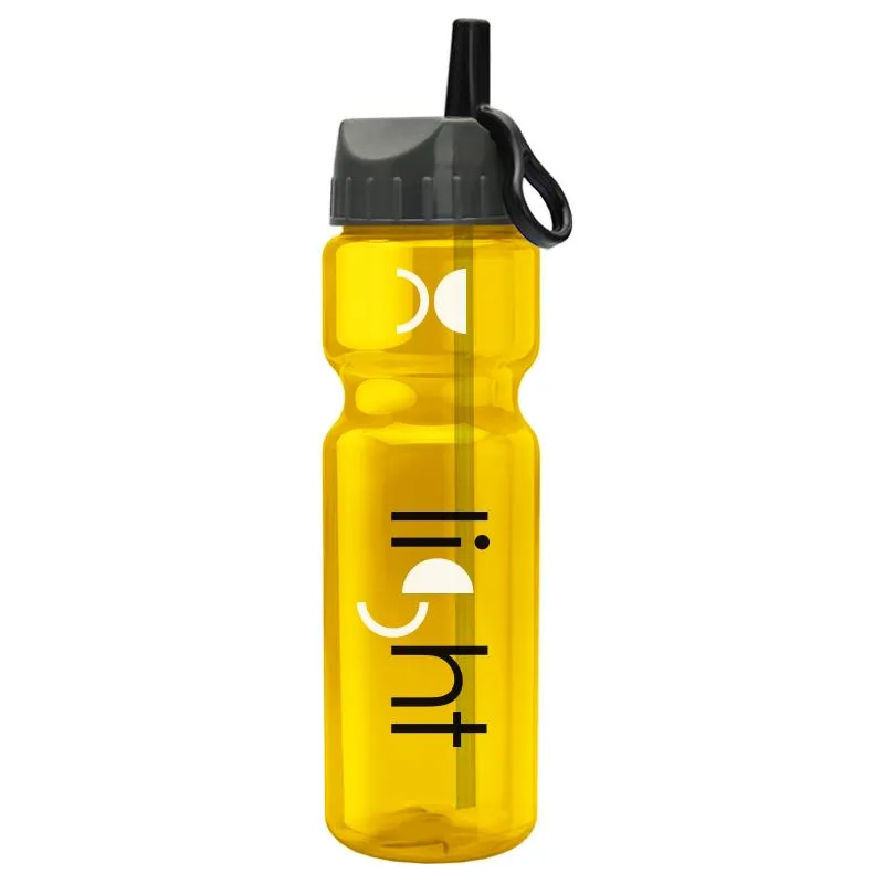 28 oz Champion Transparent Bottle w/ Flip Straw Lid