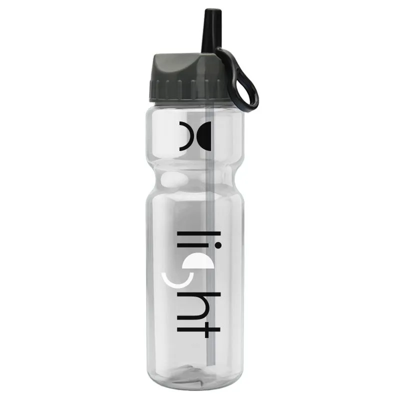 28 oz Champion Transparent Bottle w/ Flip Straw Lid
