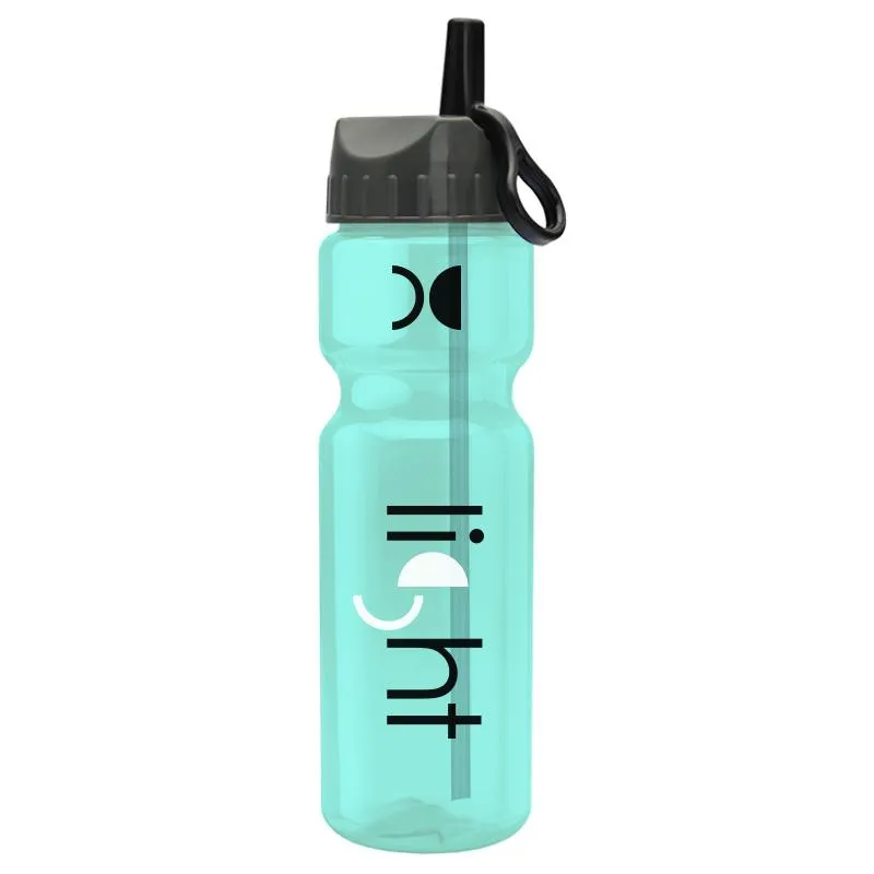 28 oz Champion Transparent Bottle w/ Flip Straw Lid
