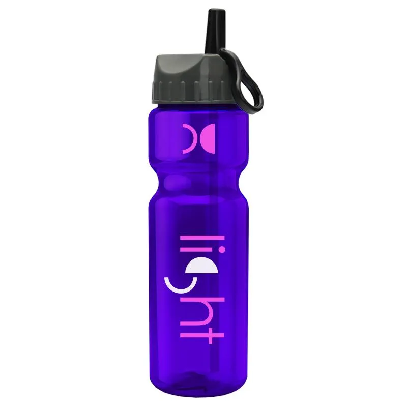 28 oz Champion Transparent Bottle w/ Flip Straw Lid