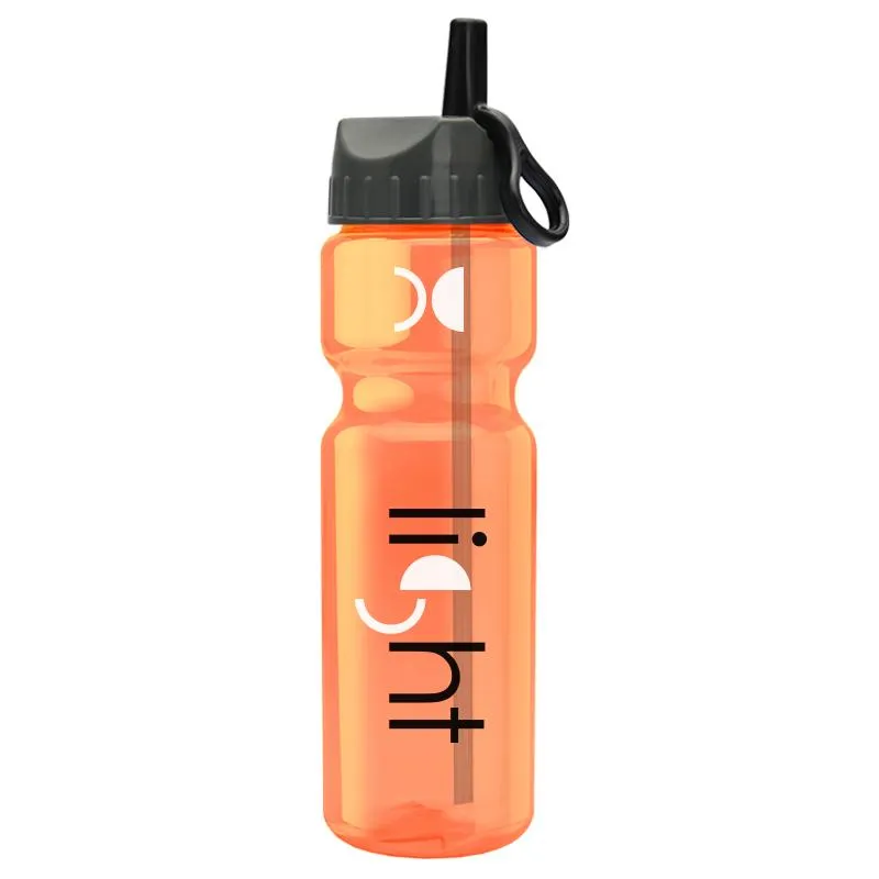 28 oz Champion Transparent Bottle w/ Flip Straw Lid
