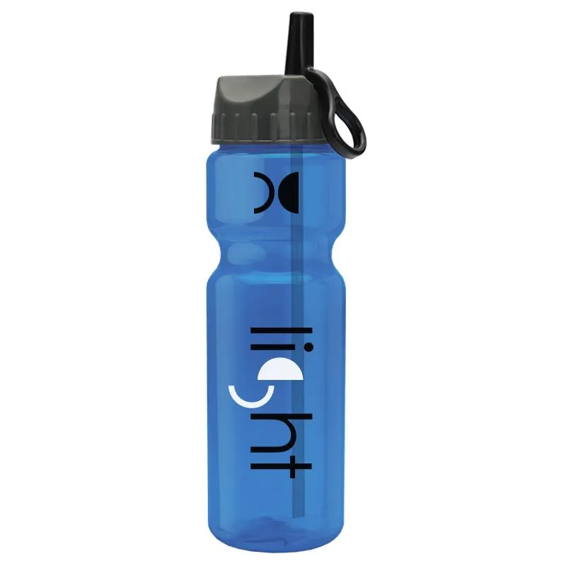28 oz Champion Transparent Bottle w/ Flip Straw Lid