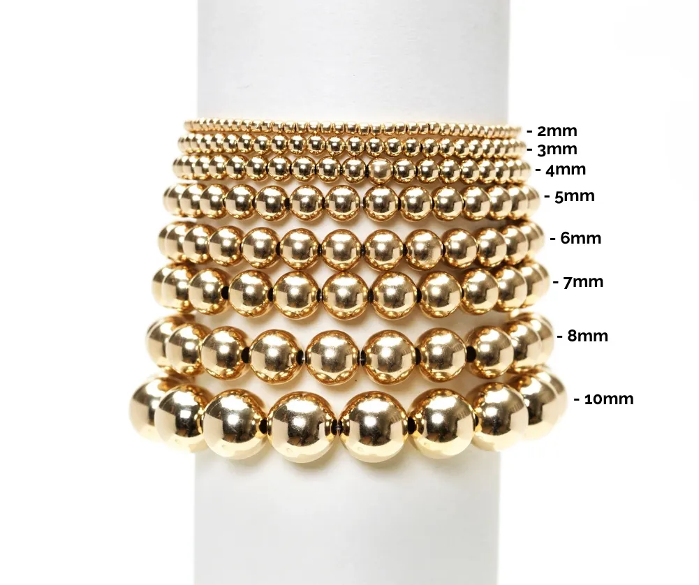 2mm Yellow Gold Filled Bracelet with Silver Rondelle Pattern