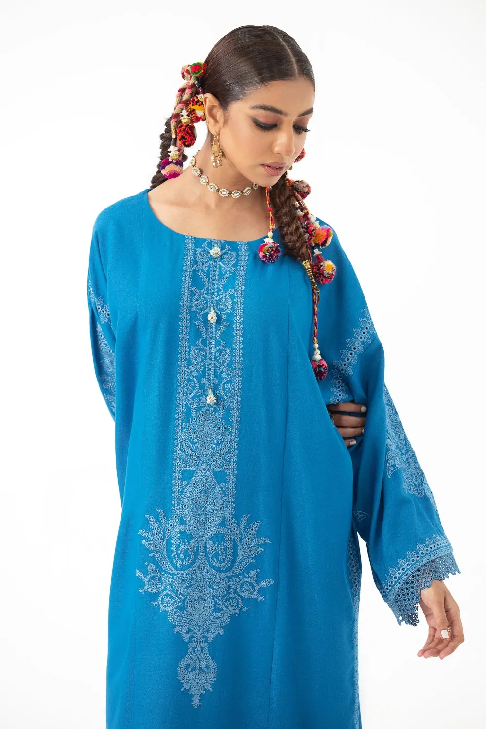 2PC Unstitched | Embroidered Karandi Shirt   Trouser