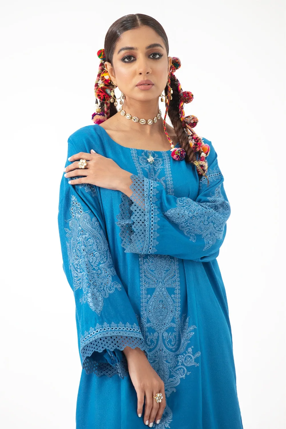 2PC Unstitched | Embroidered Karandi Shirt   Trouser