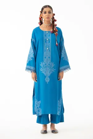 2PC Unstitched | Embroidered Karandi Shirt   Trouser