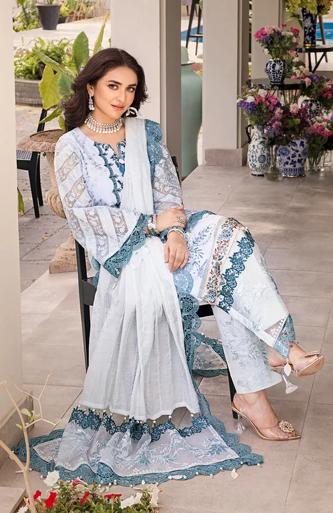 3 Piece Unstitched Luxury Embroidered Lawn-MLL-23-06 | Alzohaib Mahiymaan Luxury Lawn Eid Collection23