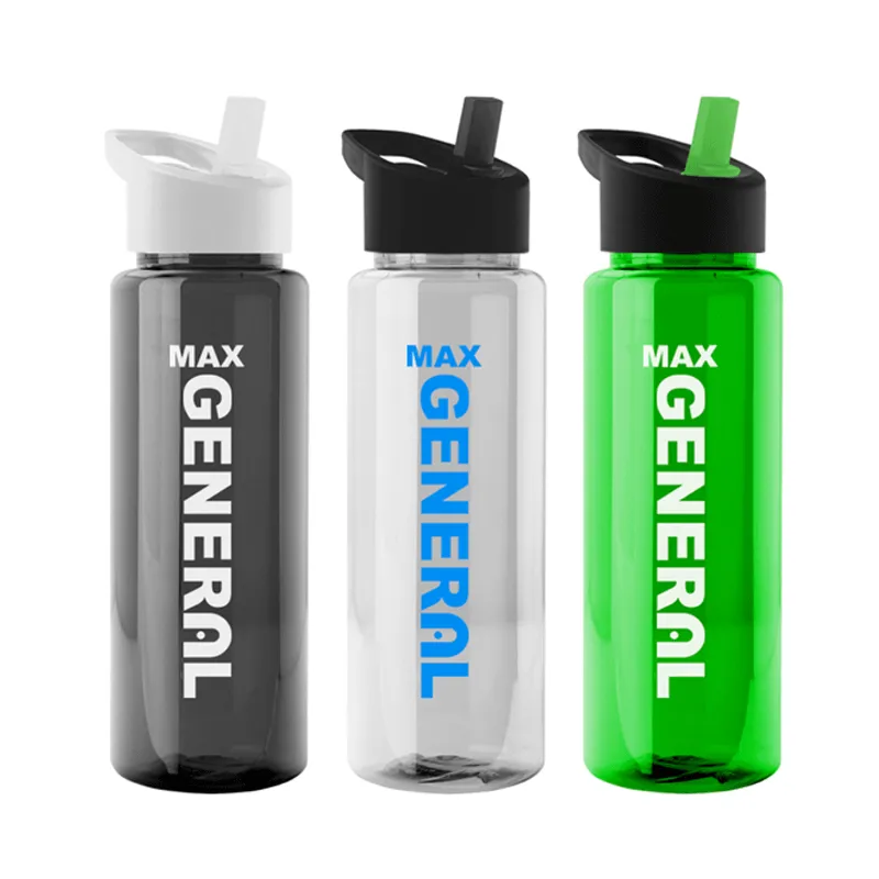 32 oz Transparent Bottle w/ Flip Straw Lid