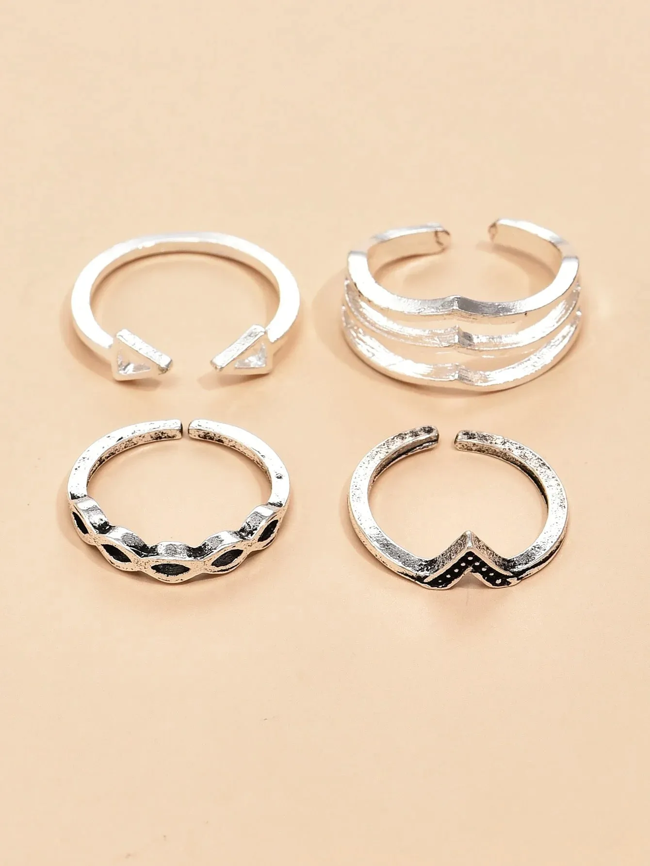 4pcs Geometric Decor Toe Ring  - FD ⚡