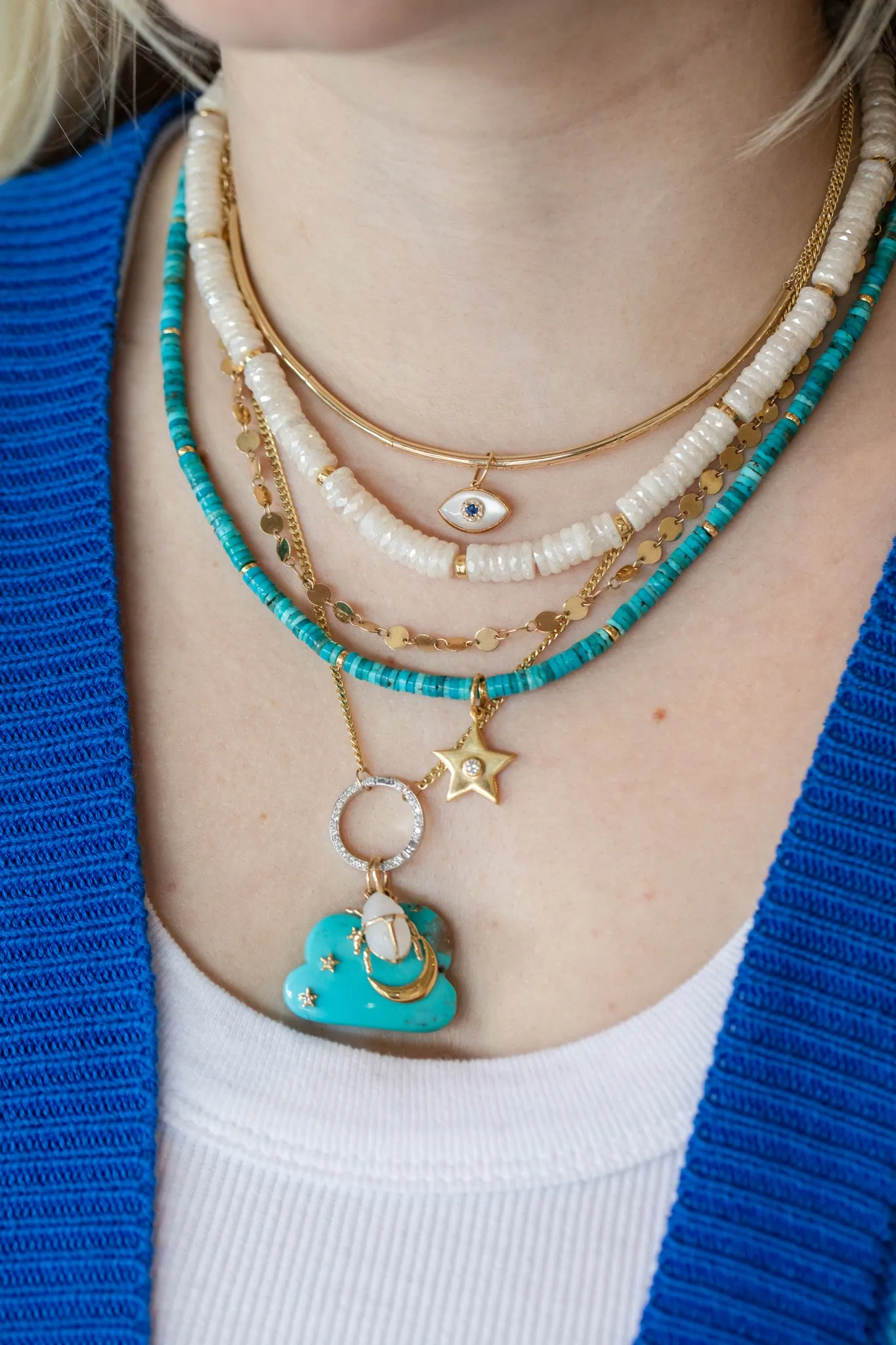 7mm Heishi Moonstone Rondelle Necklace