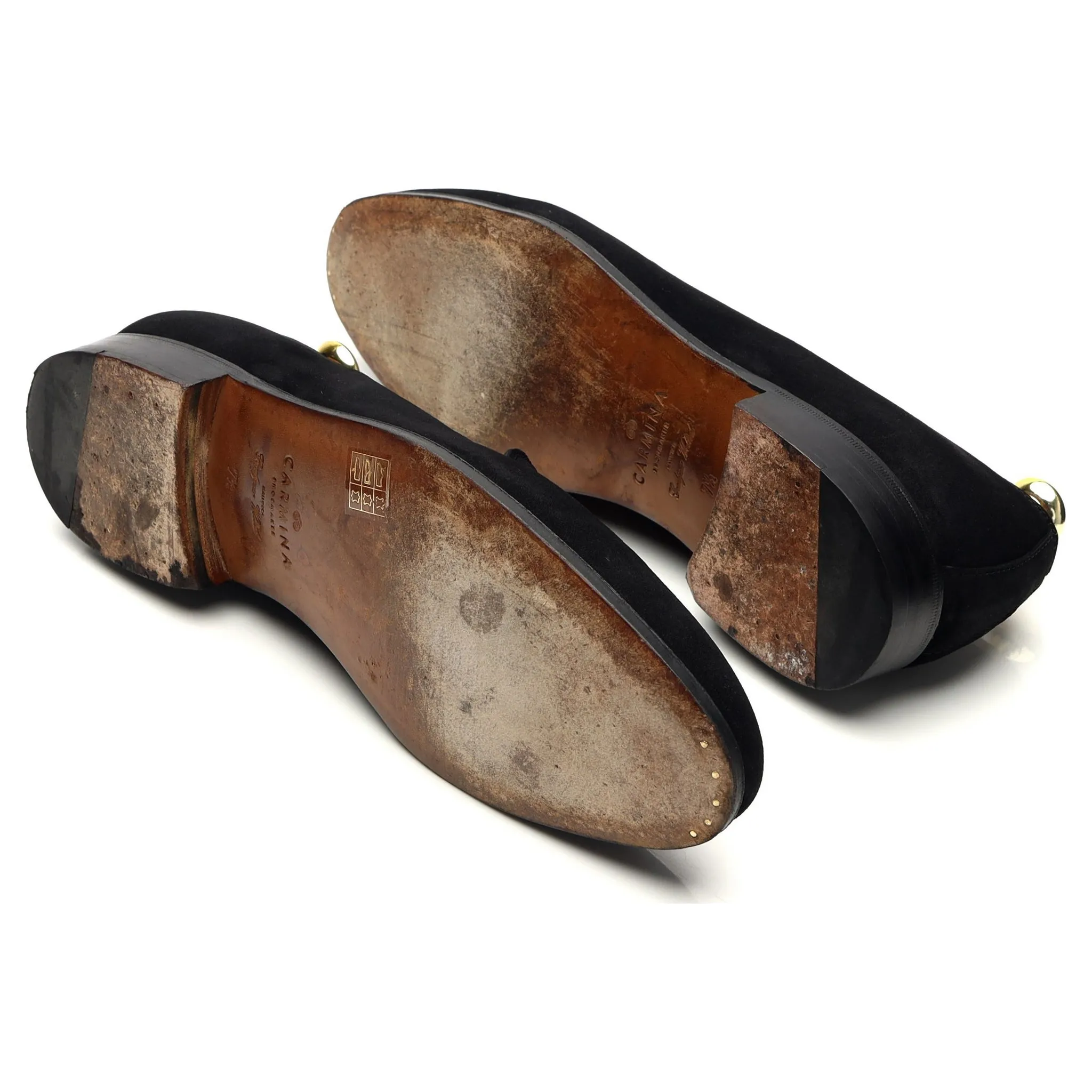 '80384' Black Suede Slip On Loafers UK 7.5 EE