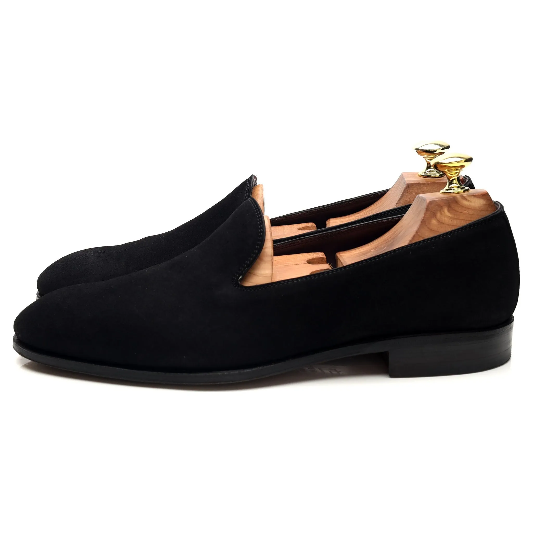 '80384' Black Suede Slip On Loafers UK 7.5 EE