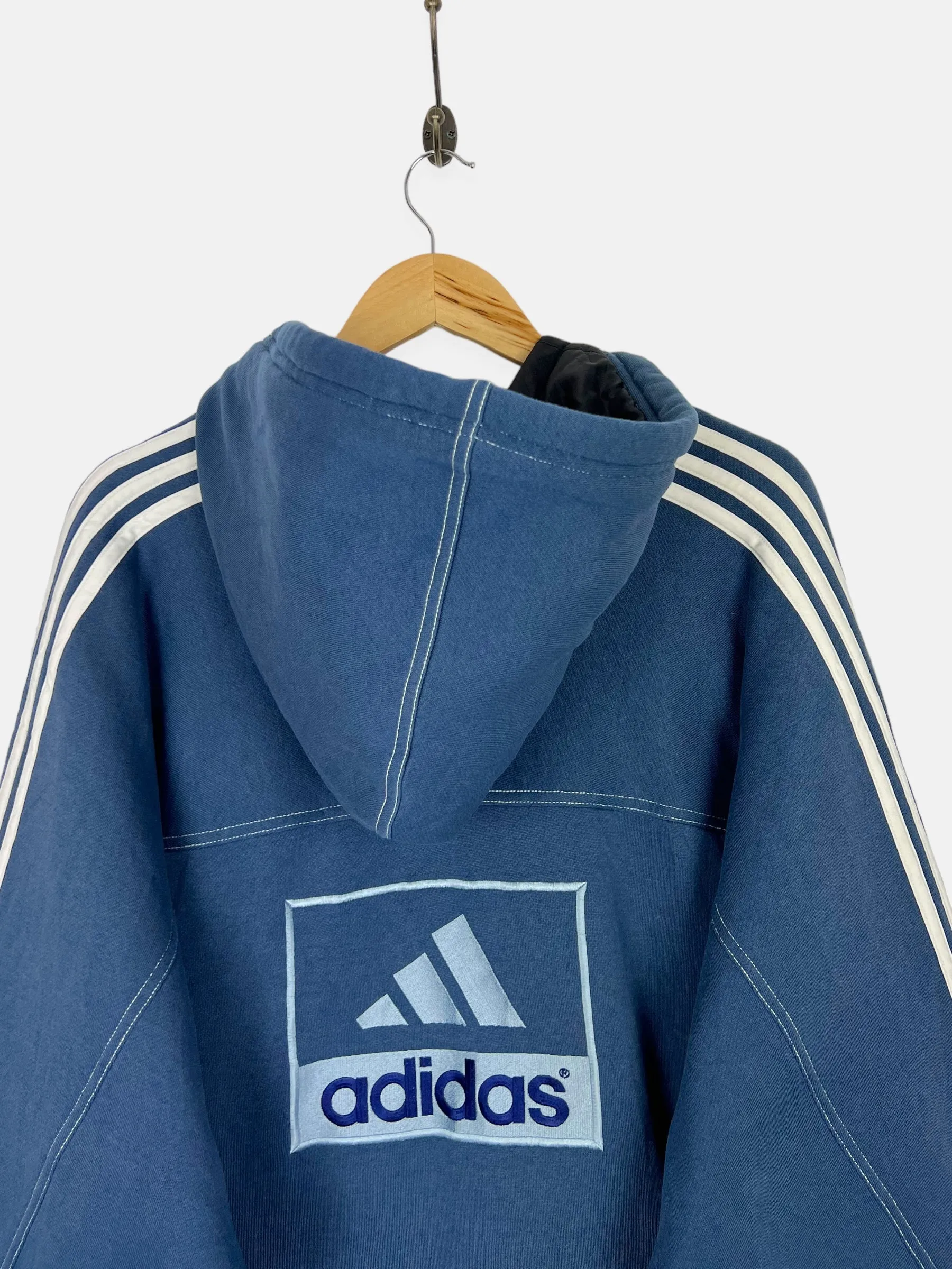 90's Adidas Embroidered Lined Jacket with Hood Size L