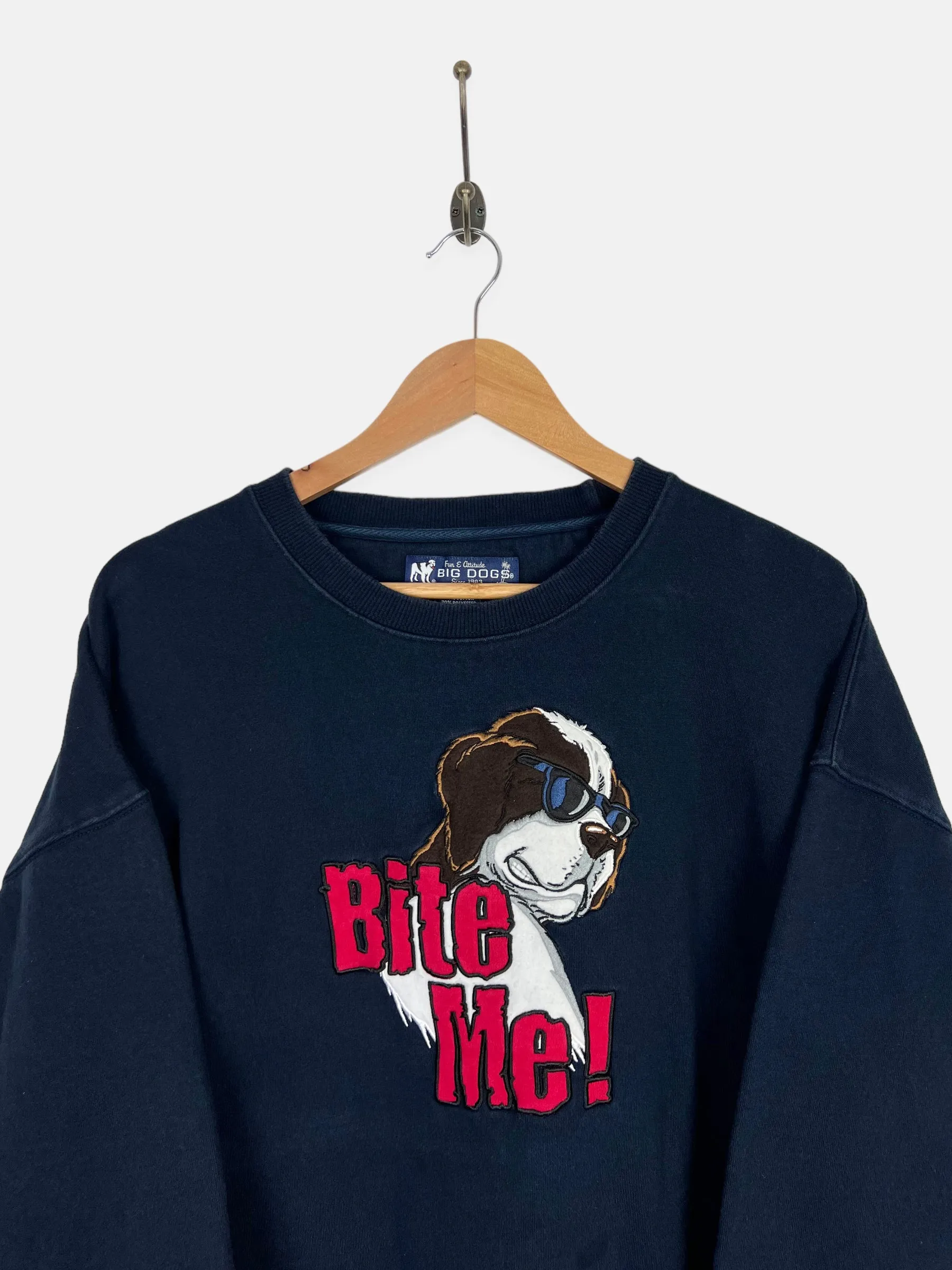 90's Big Dog Bite Me Embroidered Vintage Sweatshirt Size XL