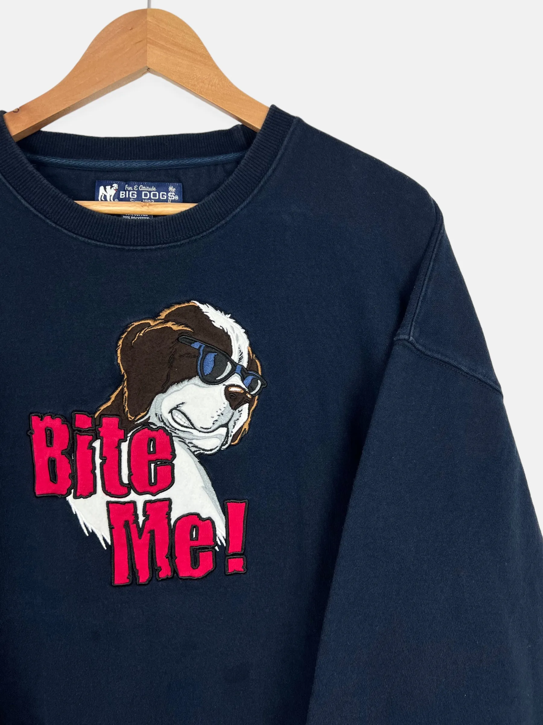 90's Big Dog Bite Me Embroidered Vintage Sweatshirt Size XL