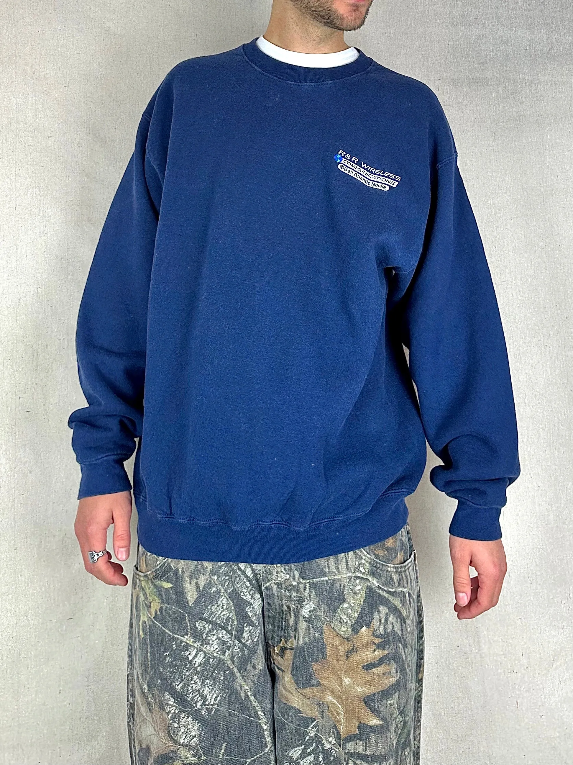 90's R&R Wireless Communications Embroidered Vintage Sweatshirt Size XL