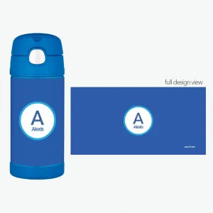 A Linen Blue Letter Personalized Thermos Bottle