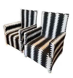 African Beaded Chair in Zig Zag
