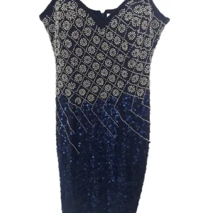 A.J. Bari vintage sequin, beaded dress 100% Silk‎