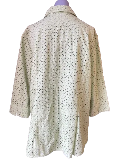 Alia Green Perforated Blouse