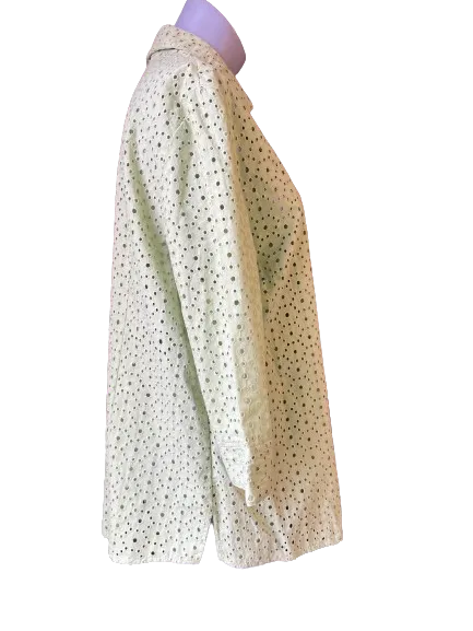 Alia Green Perforated Blouse