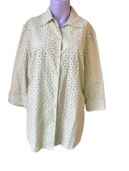 Alia Green Perforated Blouse