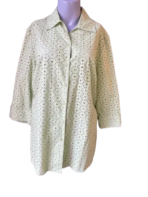 Alia Green Perforated Blouse