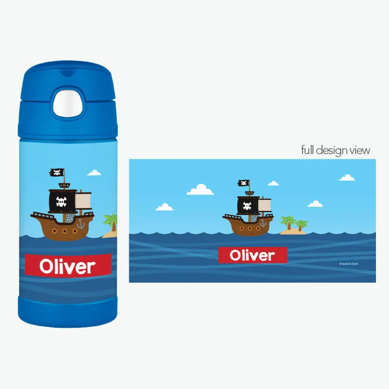 All Aboard Pirates Personalized Thermos Bottle