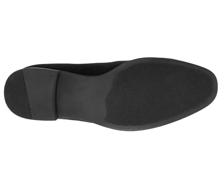 Amali Crown Black Velvet Slip On Loafers