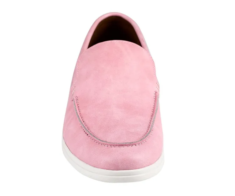 Amali Deniz Men's Pink Vegan Leather Pink Slip On Loafers