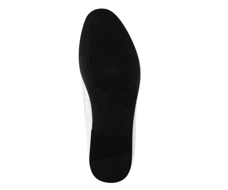 Amali Knight Men's Elegant White Velvet Loafers