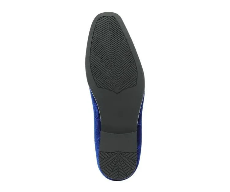 Amali Throne Royal Blue Velvet Loafers Men’s Slip On Loafer Shoes
