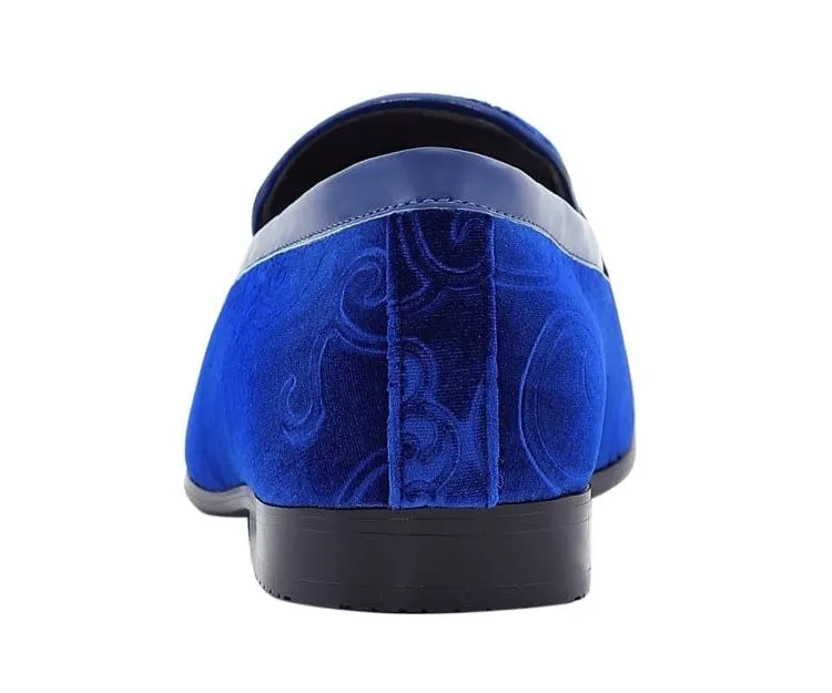 Amali Throne Royal Blue Velvet Loafers Men’s Slip On Loafer Shoes