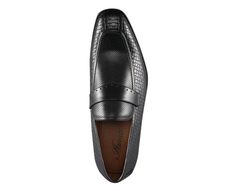 Amali Wren Elegant Dress Loafers Men’s Pu Leather Black