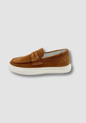 Amber Brown Suede Loafers