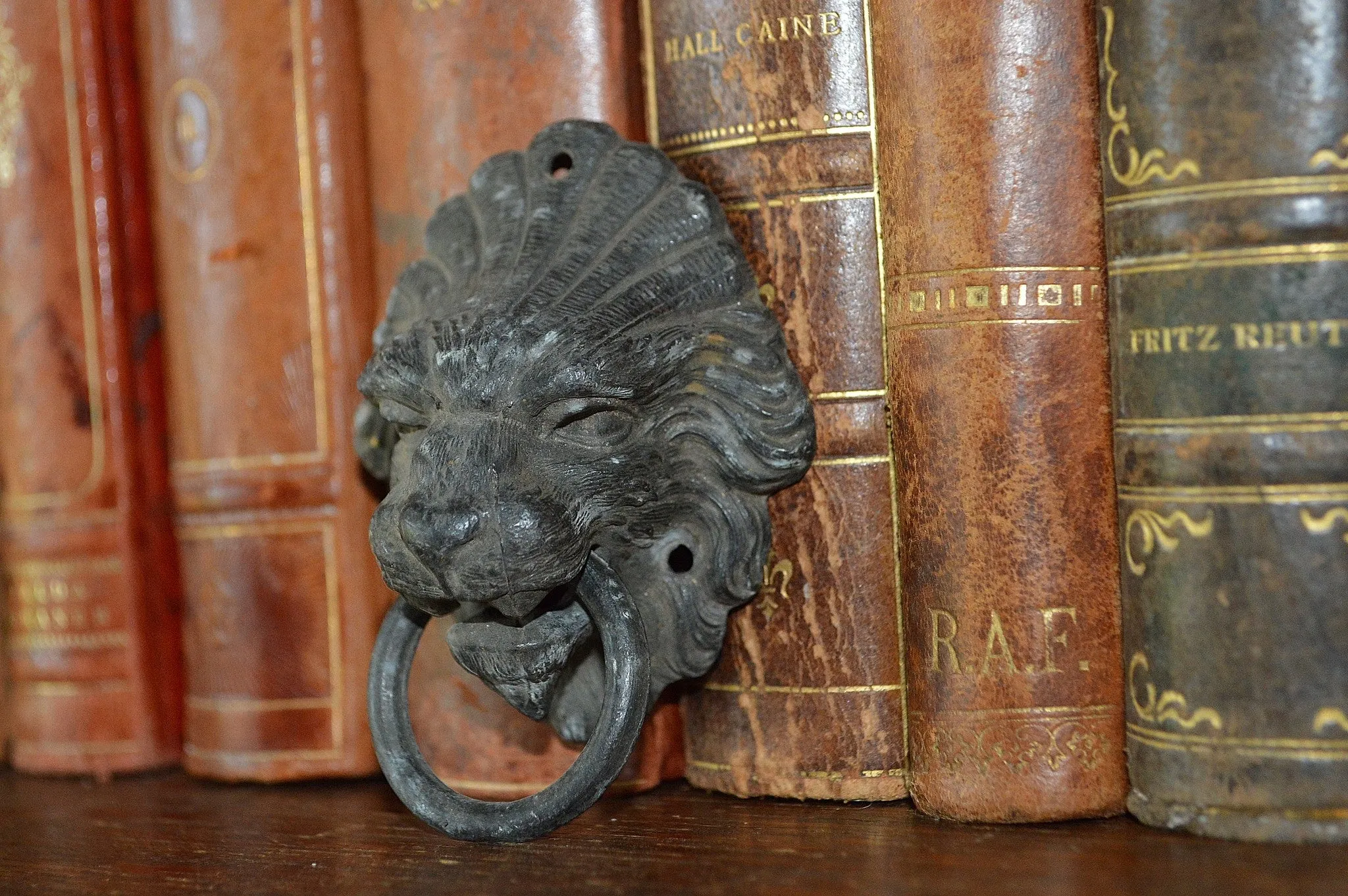 Antique French Lion Head Drawer Pull Furniture Handle