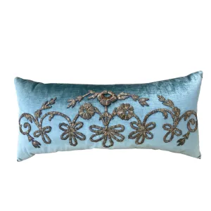 Antique Ottoman Empire Raised Warm Silver Metallic Embroidery (#E120622 | 14 x 30")