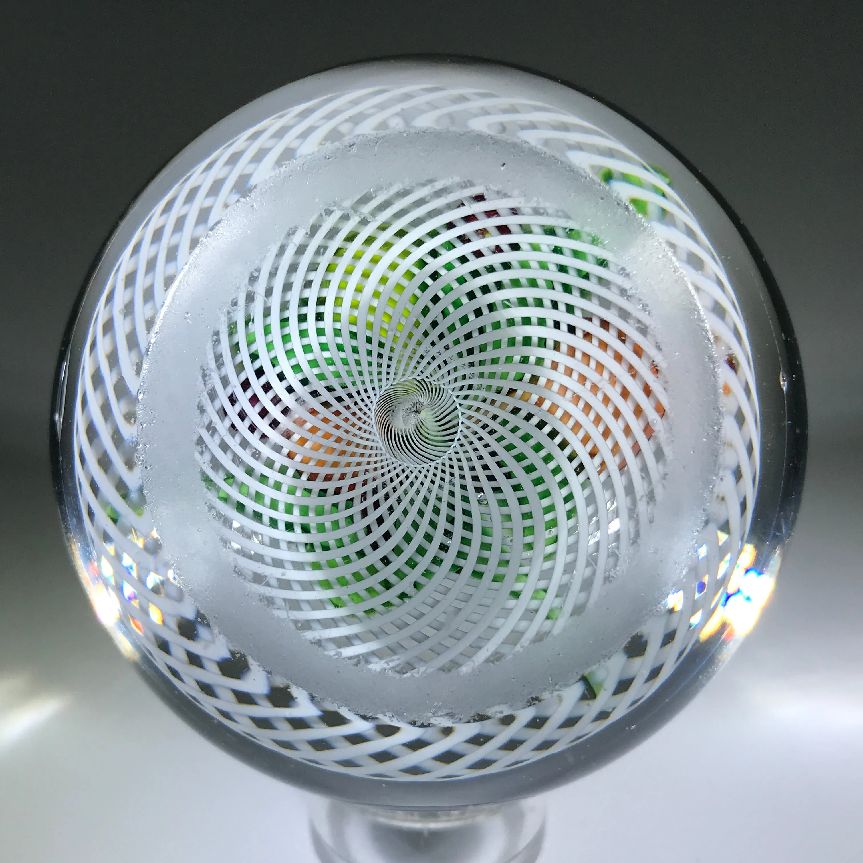 Antique Saint Louis Art Glass Paperweight Lampwork Fruit on Spiral Filigree Basket