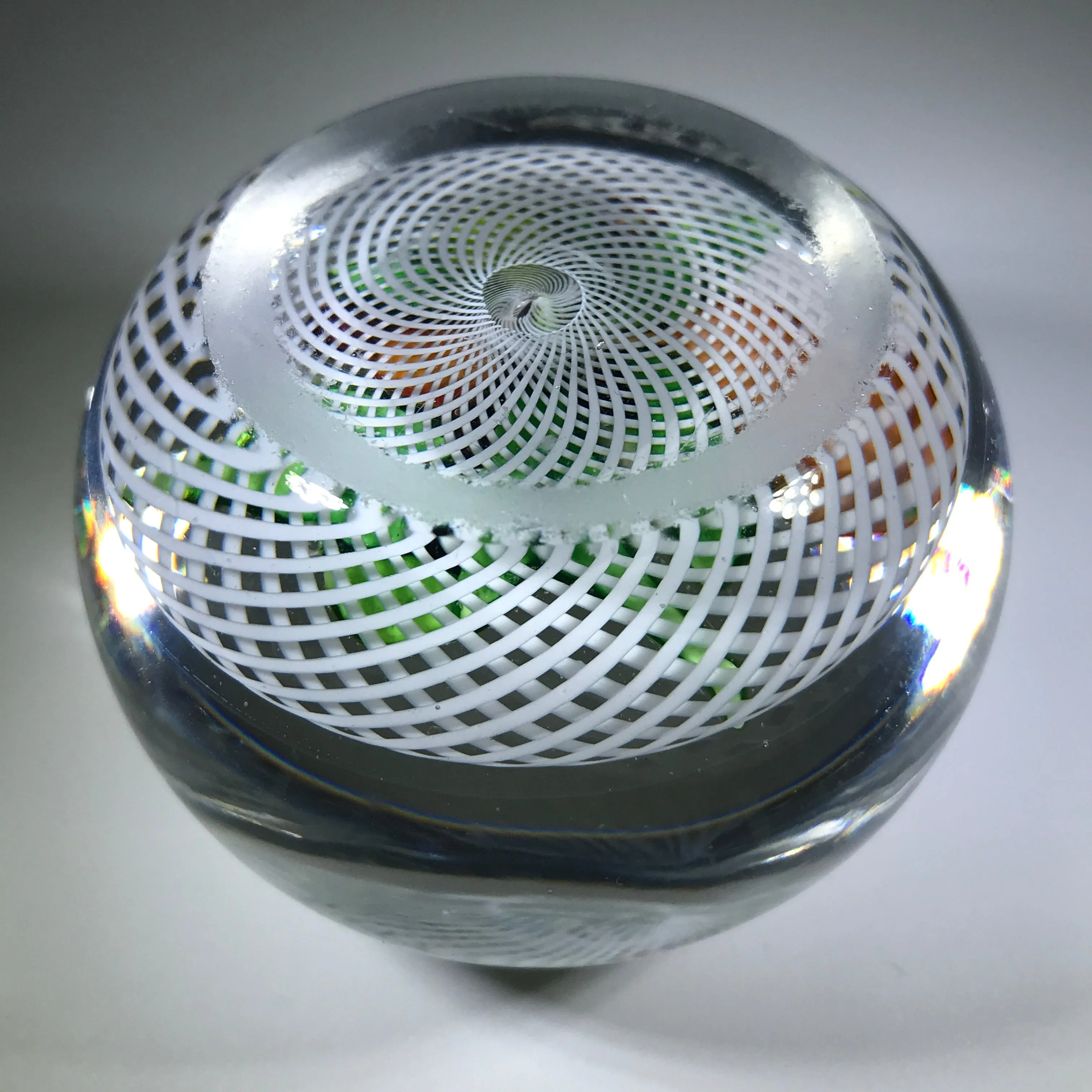Antique Saint Louis Art Glass Paperweight Lampwork Fruit on Spiral Filigree Basket