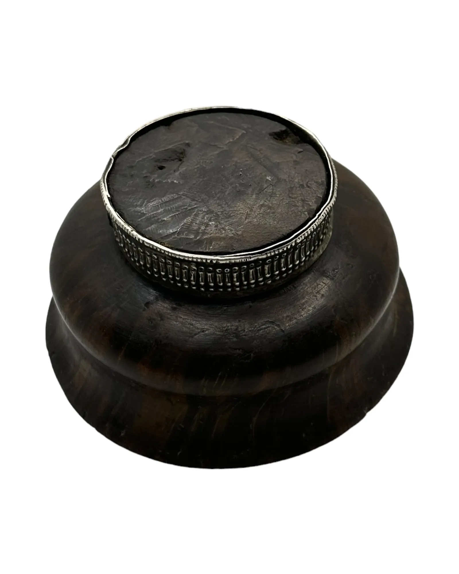 Antique Silver Burl wood tea cup